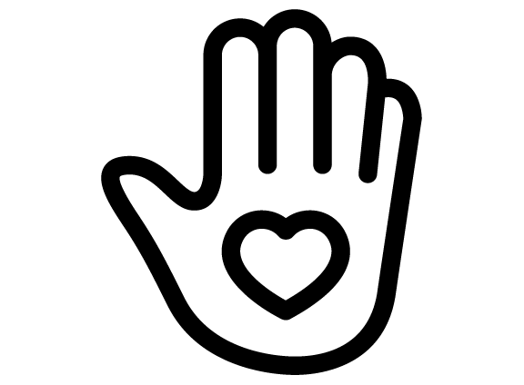 Open Palm Hand with Heart