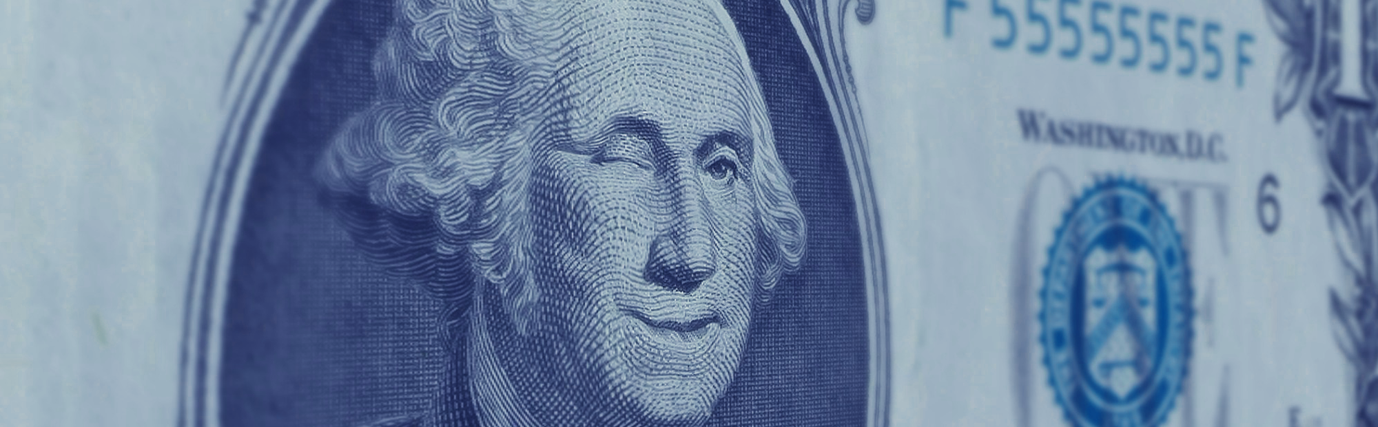 Winking George Washington with BLUE TINT landing page